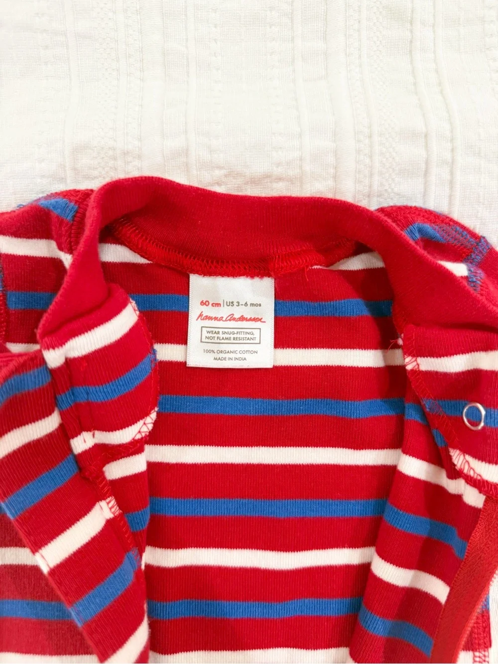Hanna Andersson 100% Organic Cotton Zip Shortie Sleeper Red Blue 3–6M